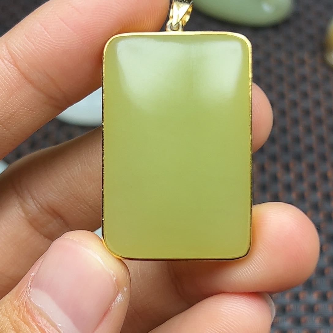 和田玉银S925镶嵌挂件