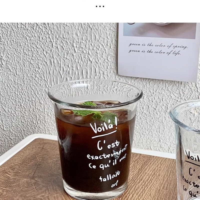 翻口水杯带字母咖啡冷饮杯