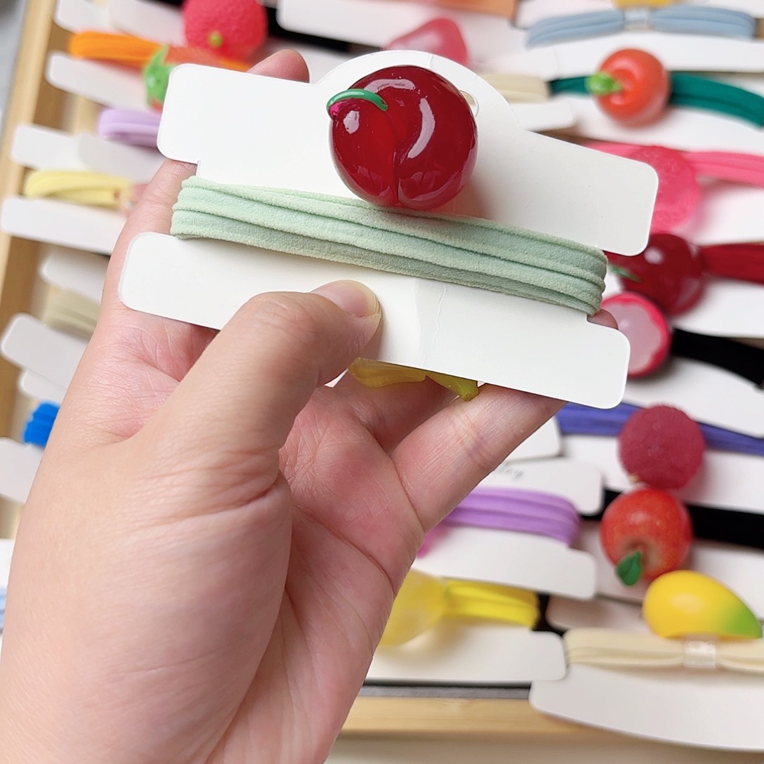 布艺非金属夜光樱桃发绳