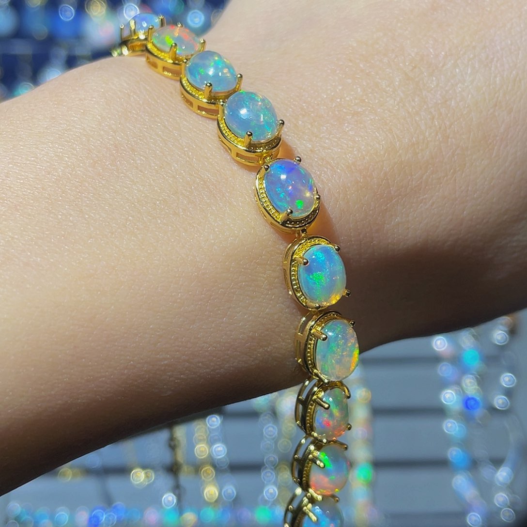 欧泊欧泊手链银S925镶嵌大*