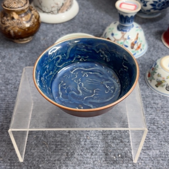 L****t一个全手工制作霁蓝釉碗
