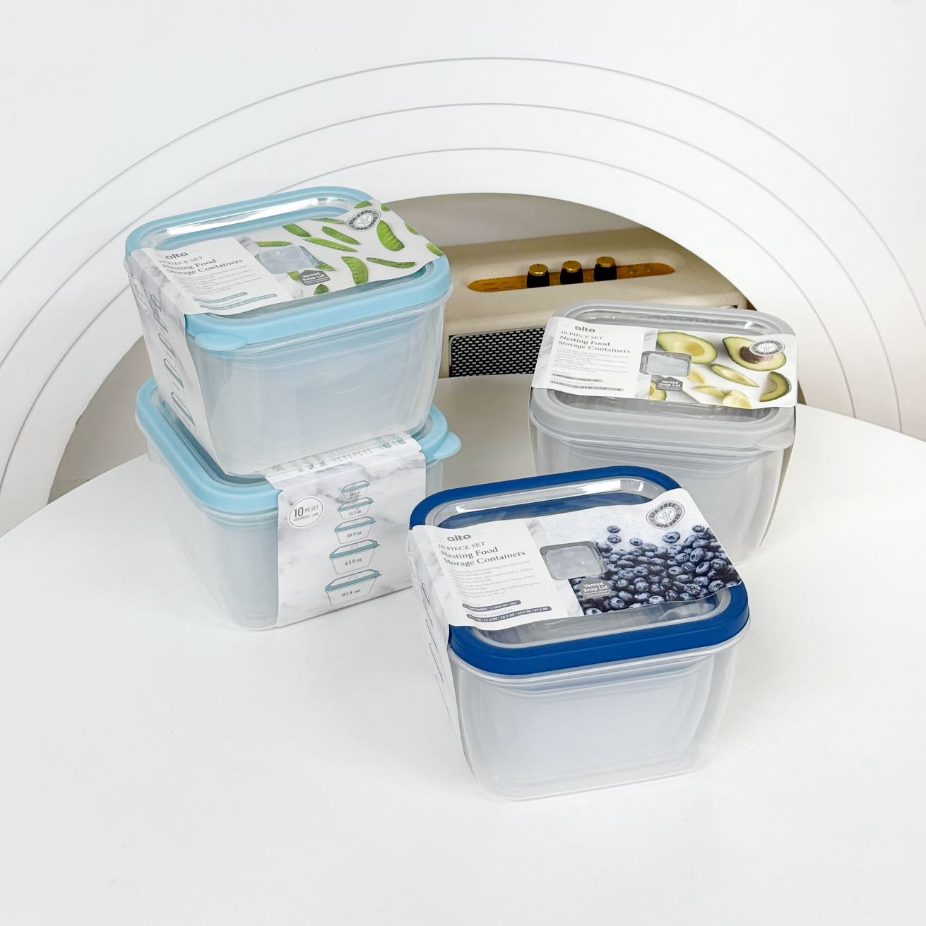 食品级保鲜盒五件套 330ml+630ml+1150ml+1900ml+2800ml