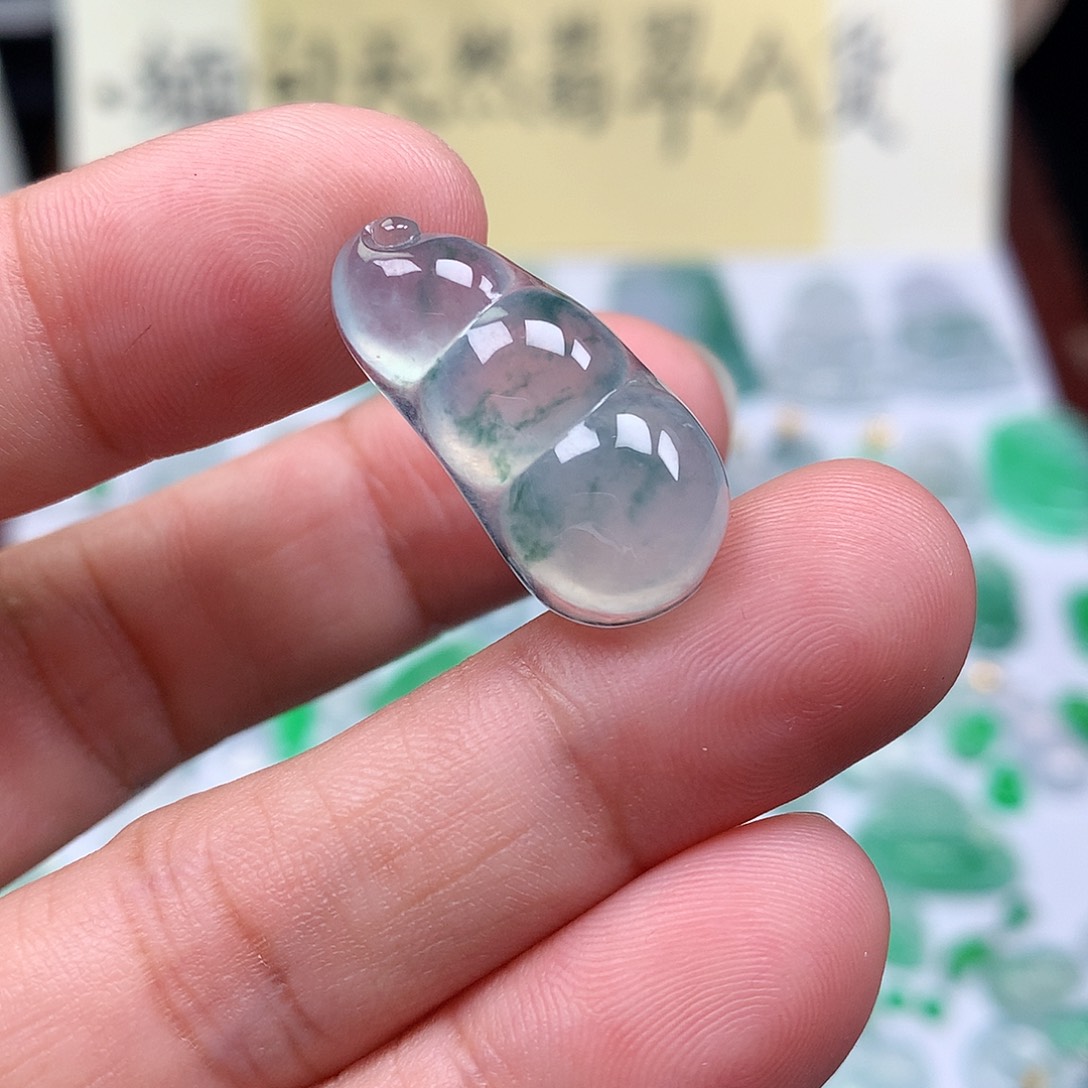 翡翠裸石缅甸天然A货翡翠冰种豆子