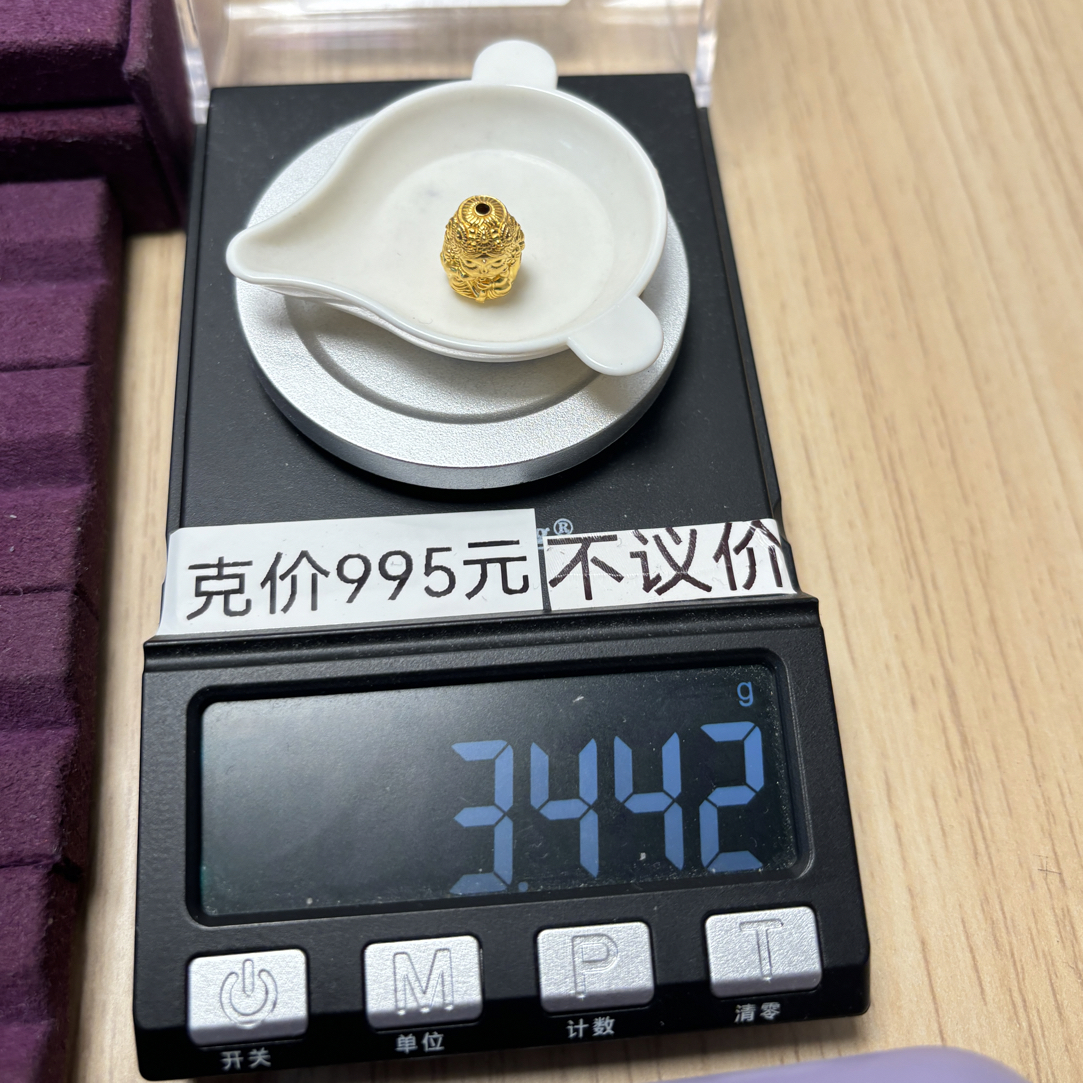 足金999 9绿度母3.442g亦
