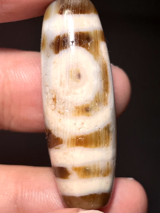 吴老亲工如意两眼天珠40.89*13.9老派仿纯工艺台一代工艺老吴天珠