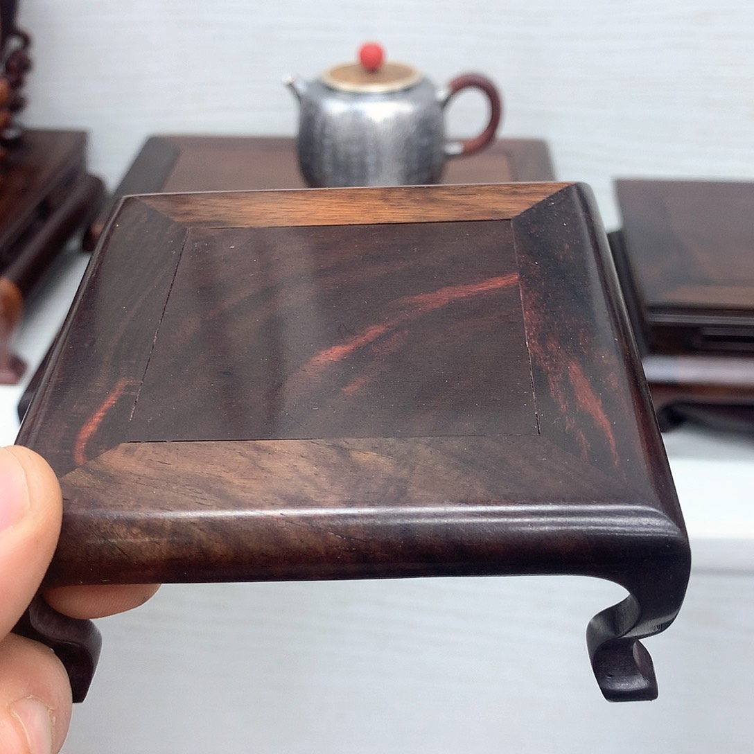 藤类大红酸枝9.5正方湾脚底座