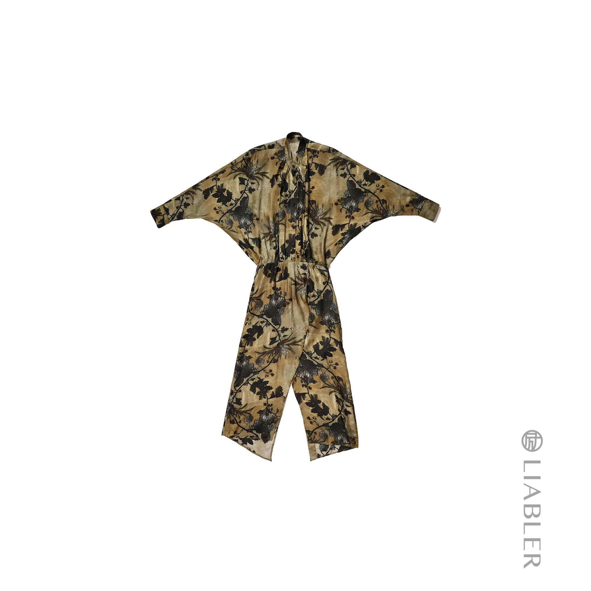 LIABLER/励【长亭枫】2025春夏丝质水墨印花收腰连衣裙 LAW245040D