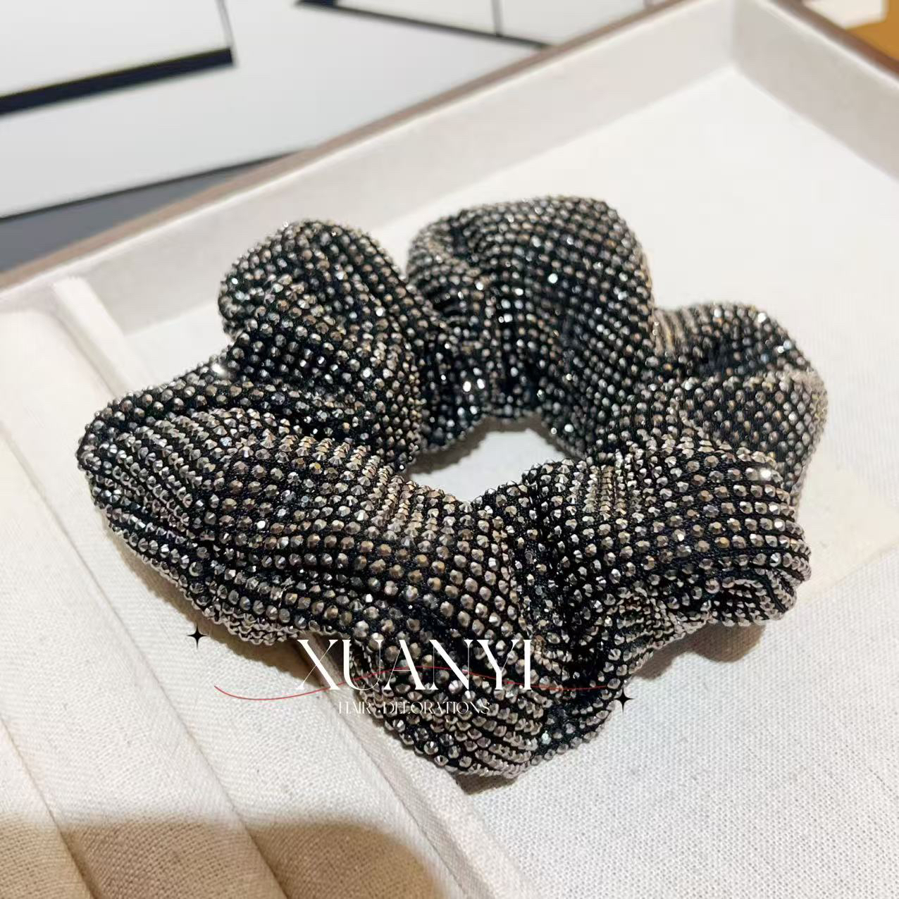 法式气质优雅小众满钻高弹肠圈发圈Y005