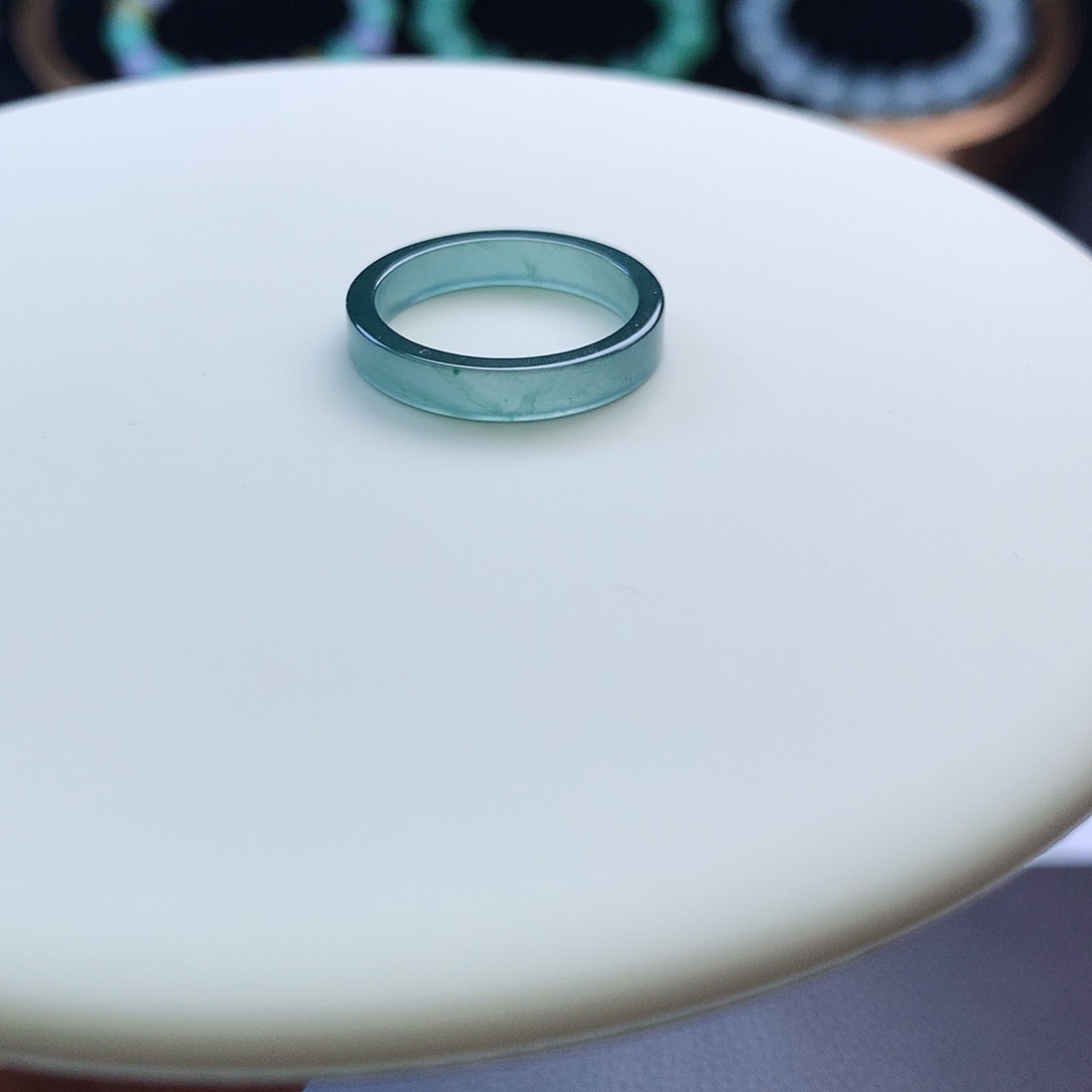 翡翠未镶嵌挂件48小时鉴赏期  危料戒圈圈口13.5号