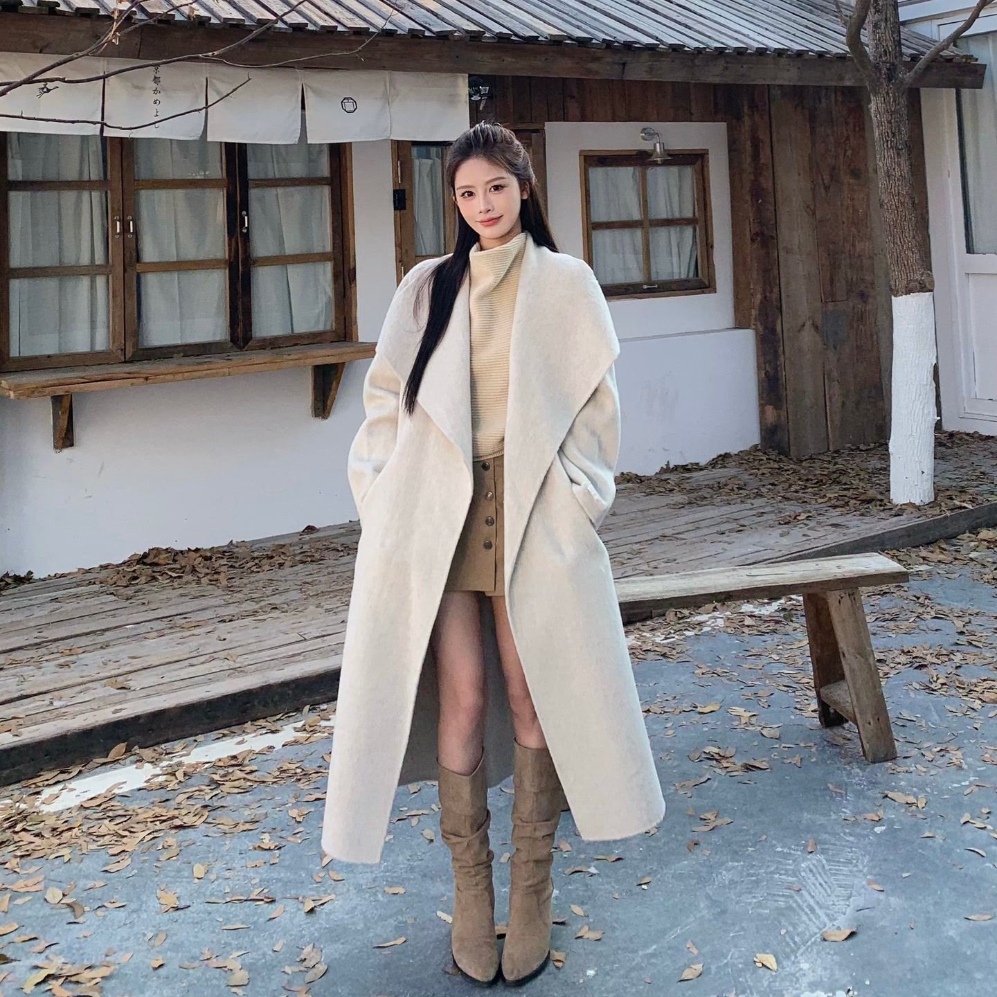 3MER  双面羊毛大翻领大衣