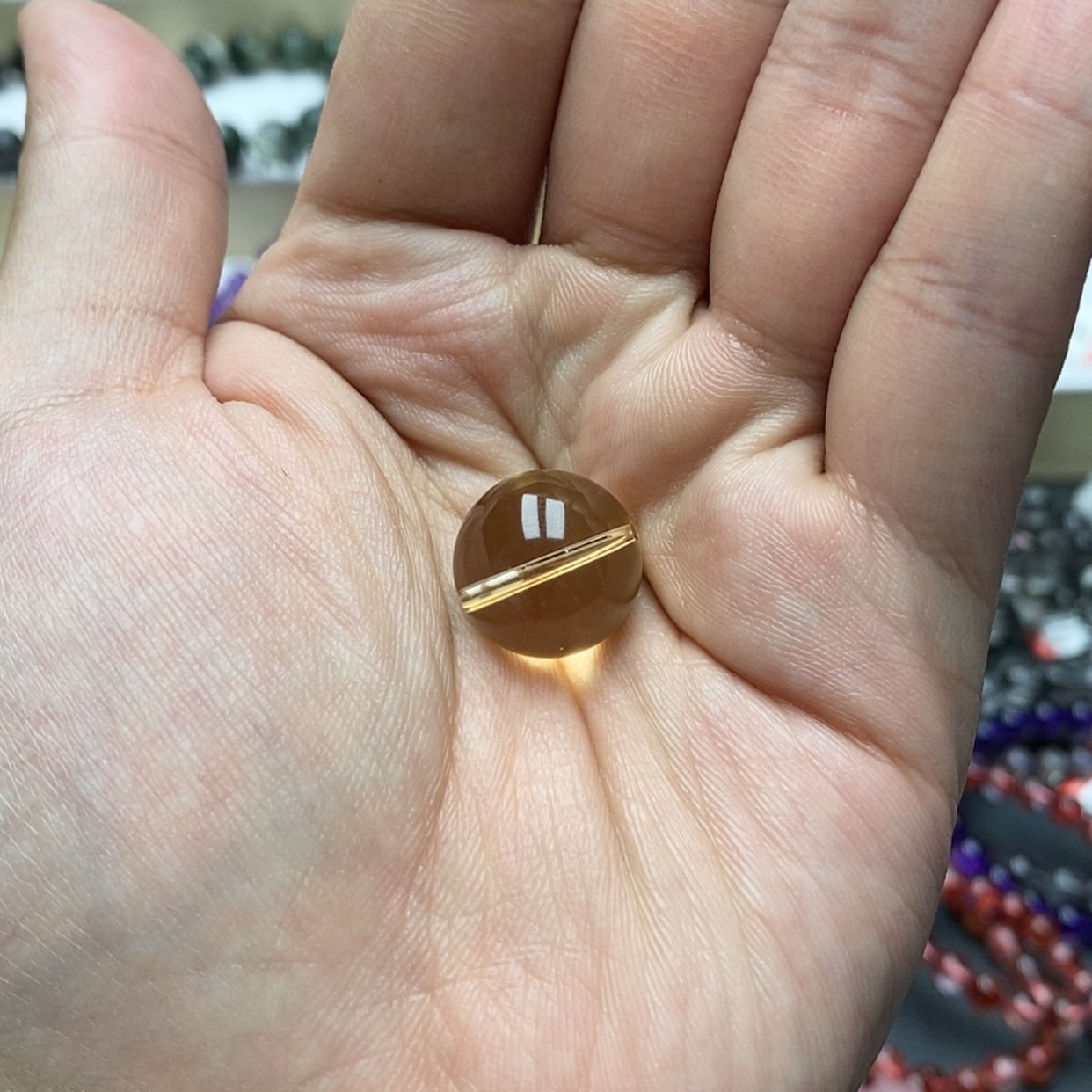 【闪购商品】黄晶手链未镶嵌天然黄水晶16.5