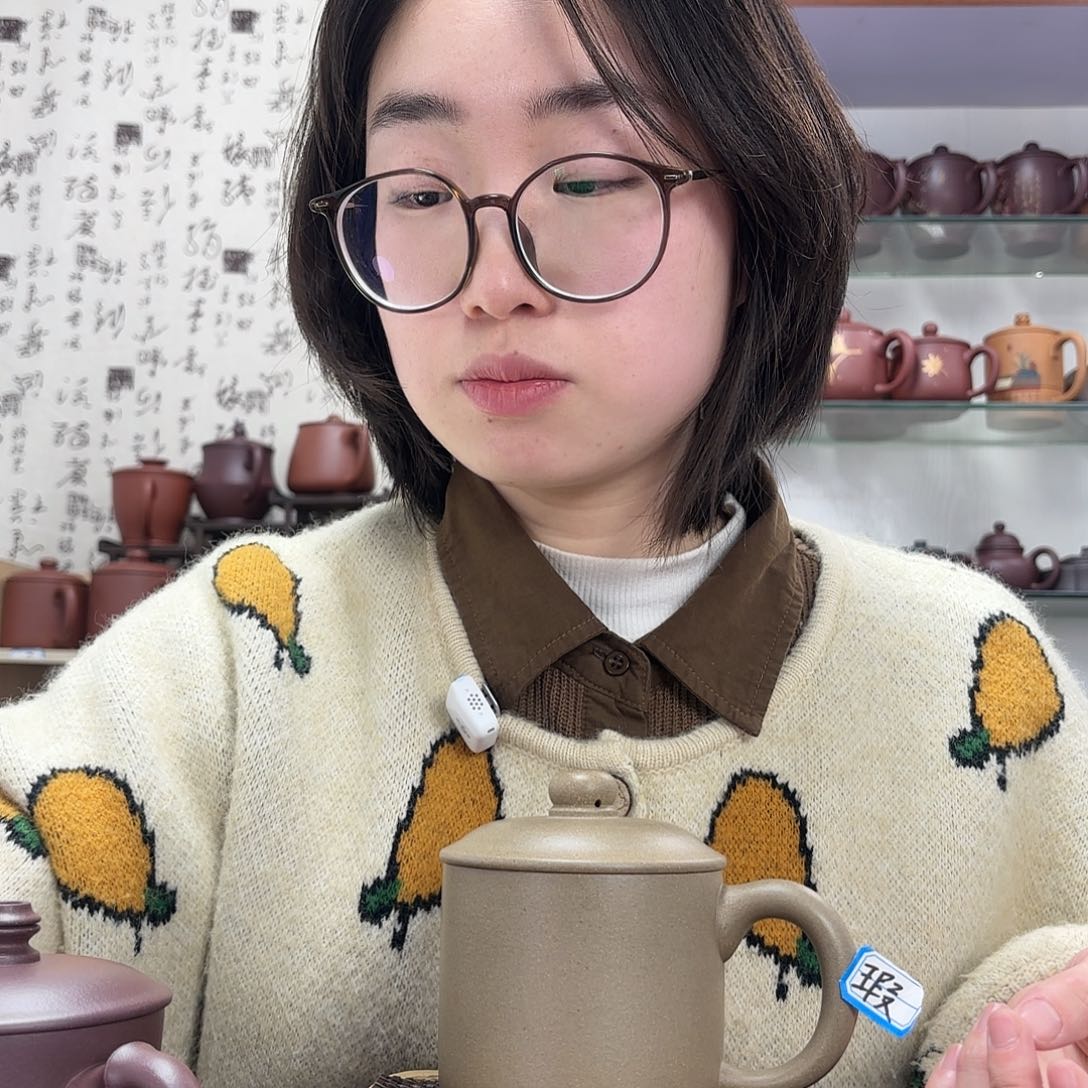 紫砂茶杯宜兴紫砂无礼盒青段小墩墩办公杯380cc宽口