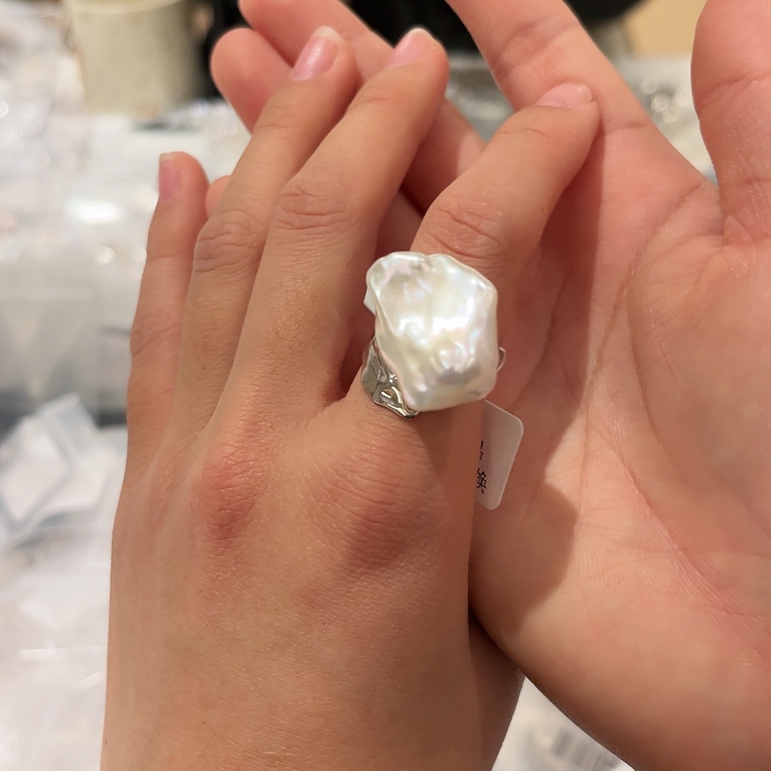 淡水珍珠戒指合金