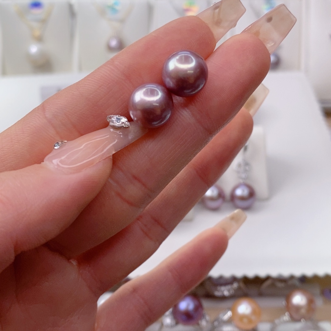 淡水珍珠耳饰银S925镶嵌