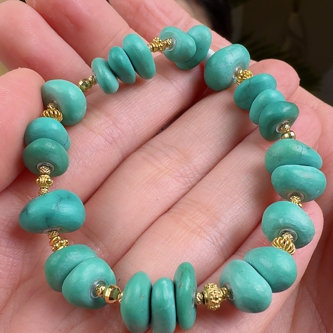 绿松石珠宝奇石18K金镶嵌