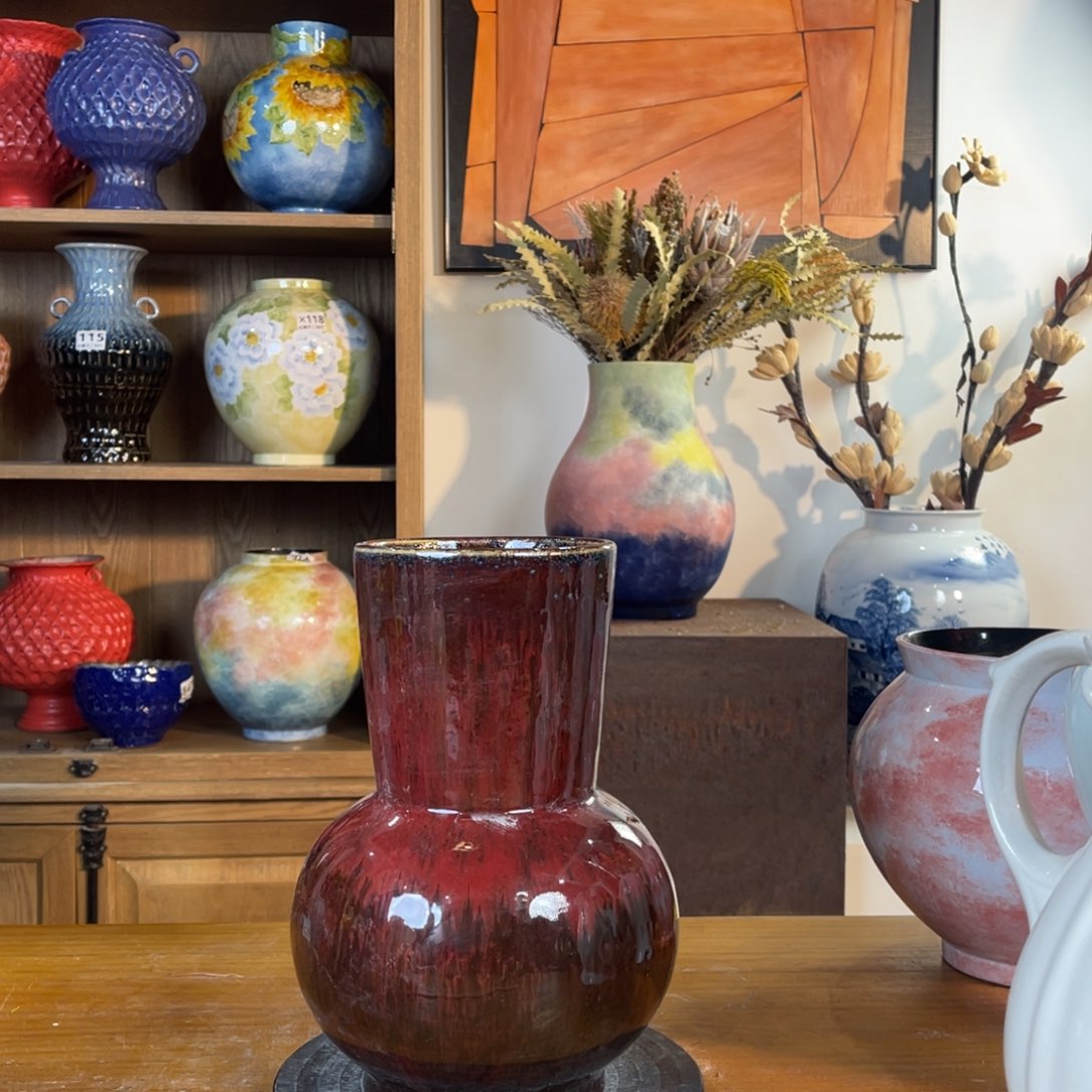 摆件陶瓷花瓶高26口11微瑕