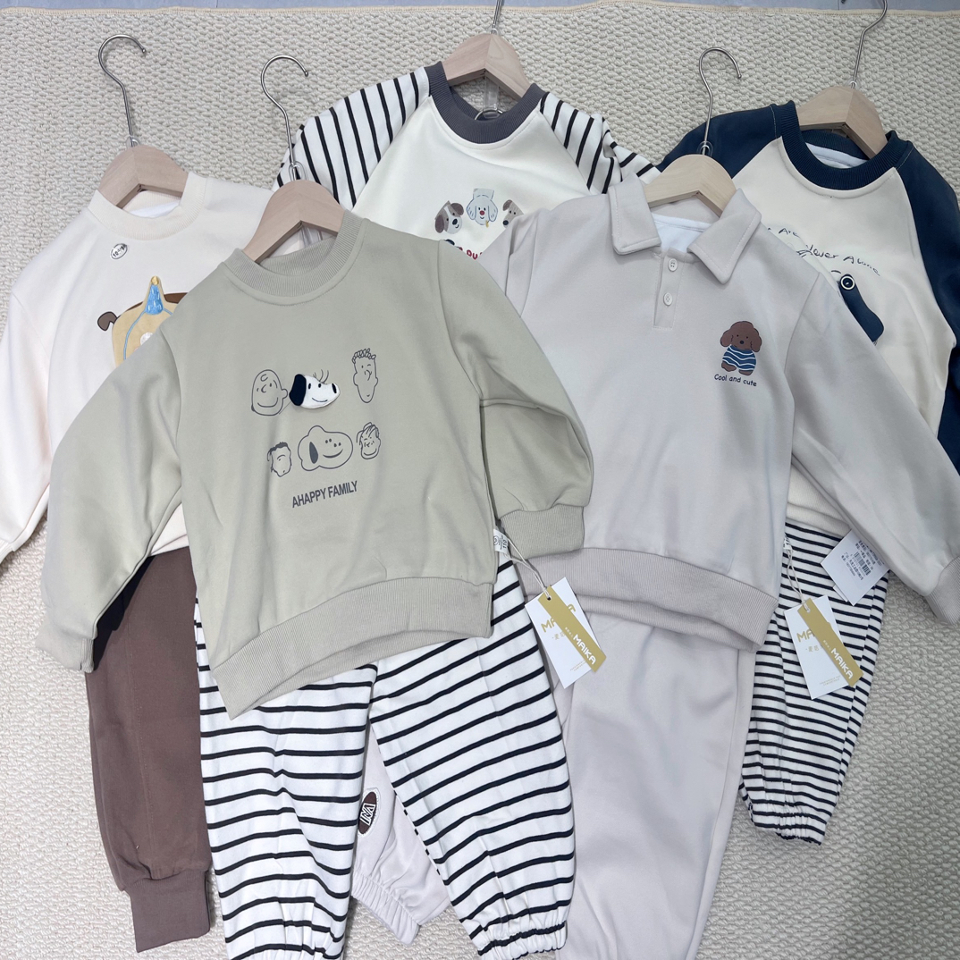 卡通风男女通用套装日常穿搭厚款春秋男童