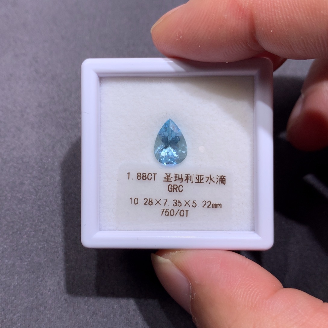 海蓝宝石裸石未镶嵌1.88克拉圣玛利亚