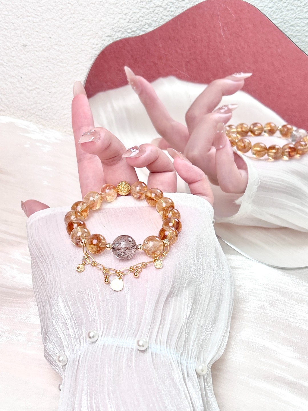 【玄璃衔金】天然黄塔晶手串