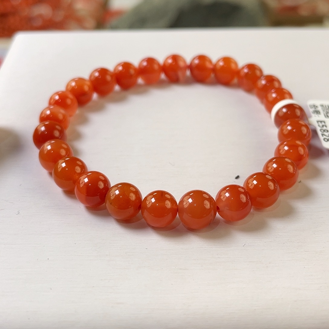 南红玛瑙未镶嵌手链7mm+