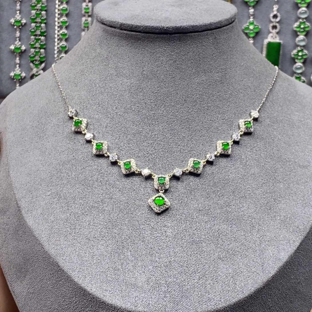 翡翠银S925镶嵌颈饰丹*诗