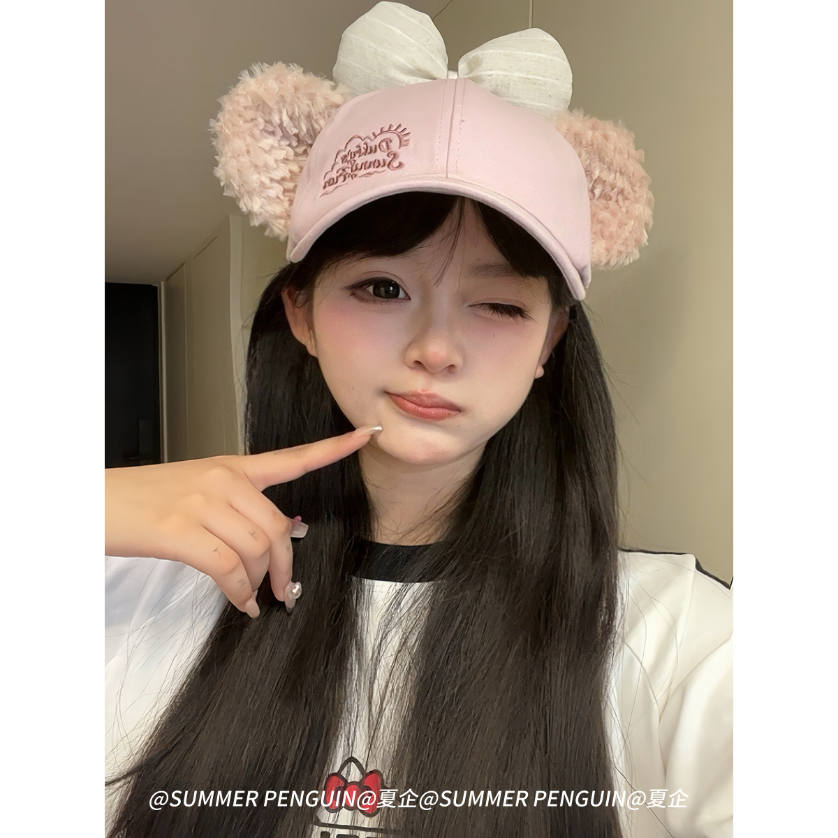 SUMMER PENGUIN雪莉玫卡通棒球帽子女户外遮阳防晒可爱百搭鸭舌帽