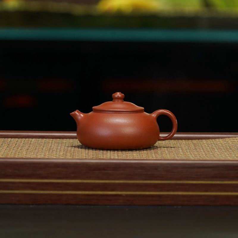 LCC朱泥[寒江]宜兴黄龙山原矿手工紫砂壶