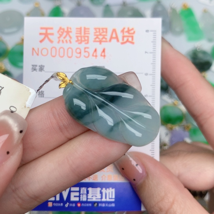 翡翠未镶嵌颈饰叶子