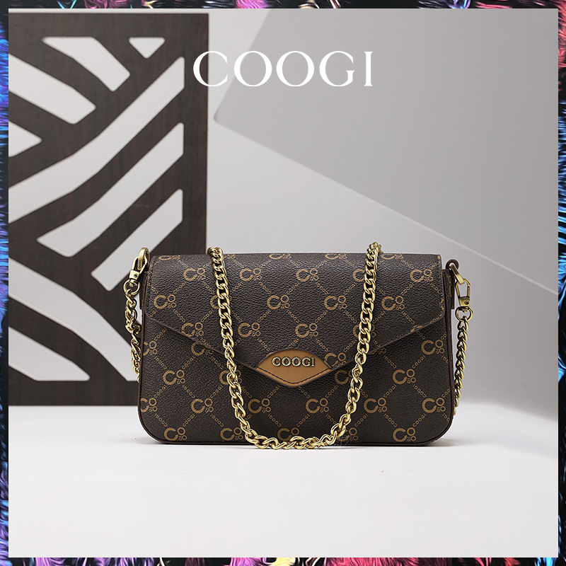 COOGI【点预约】2月28日信封包咖色限时回归轻奢复古潮流单肩包女包