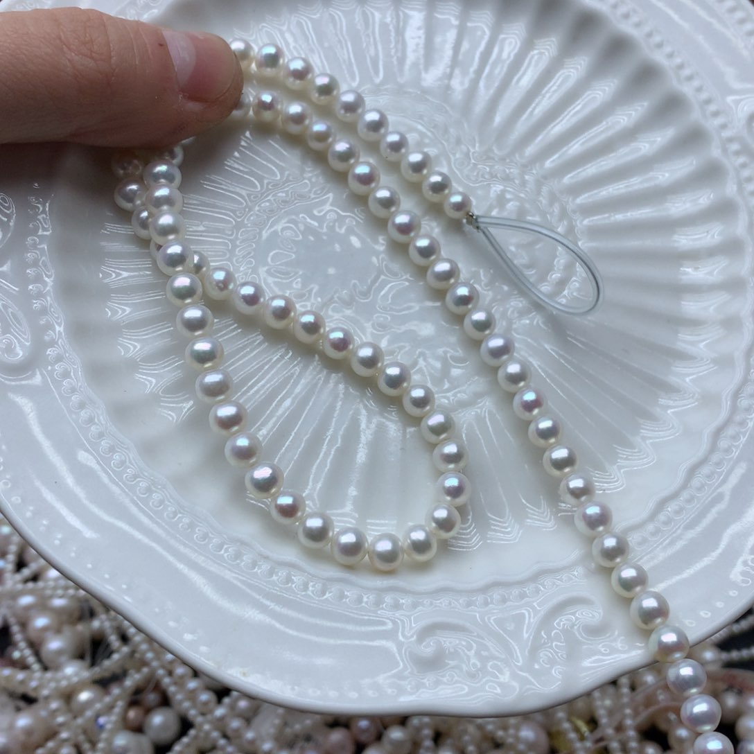 淡水珍珠5-6未镶嵌手链拆d70