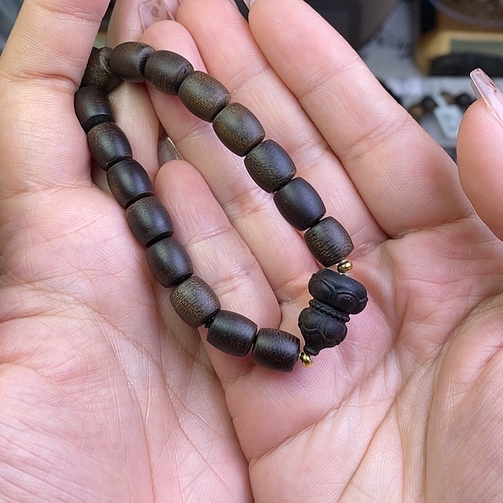 沉香手串J*越南芽庄白棋楠0.8单圈