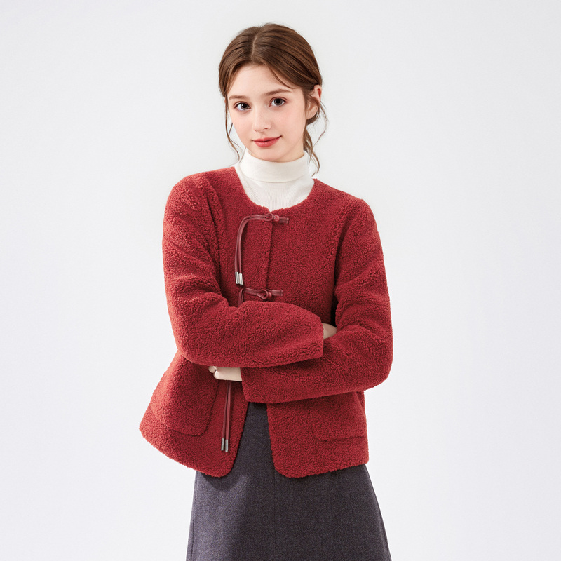 人造皮草 【小余专属】秋水伊人国风仿皮草圆领外套624410B160163