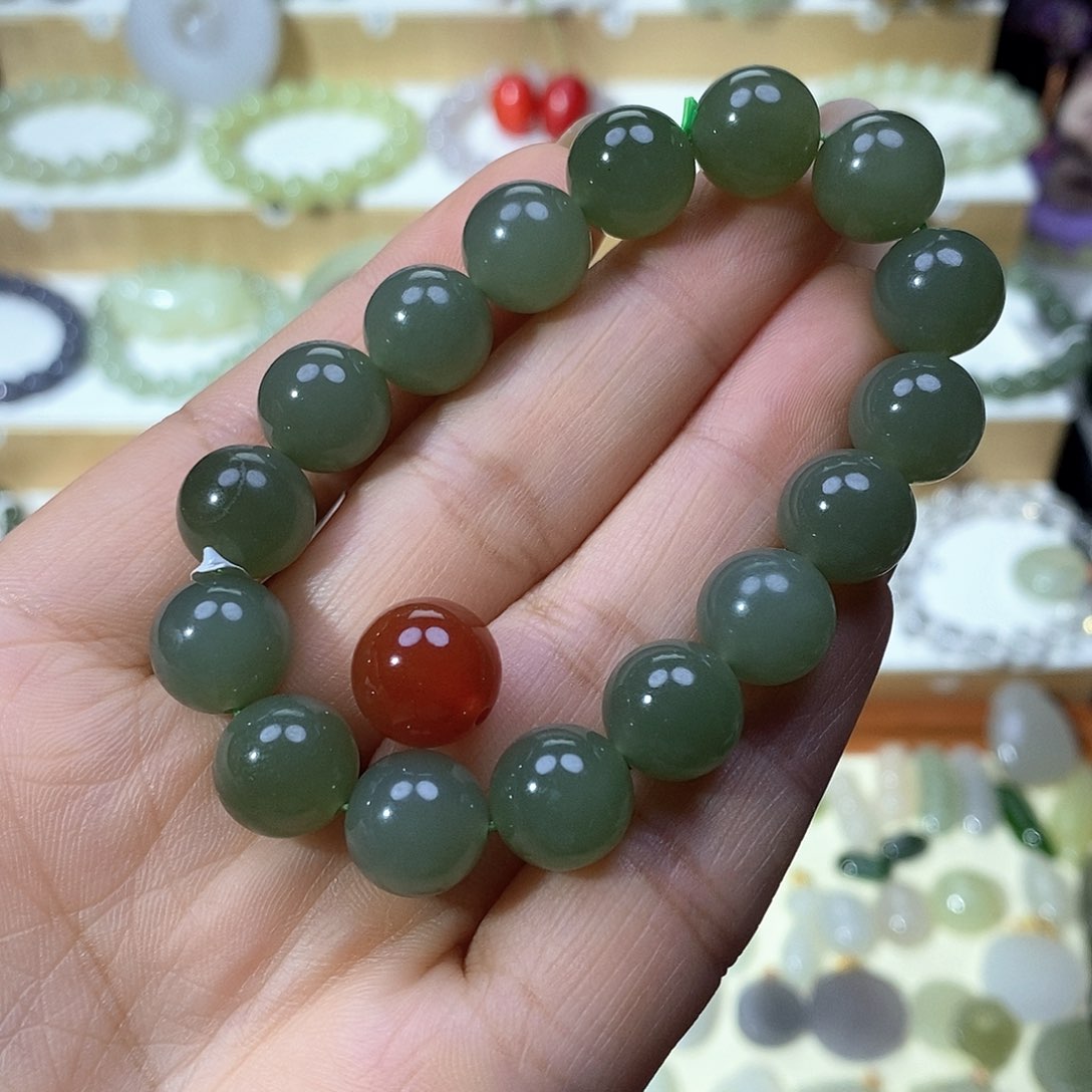 手串未镶嵌和田玉清*.湖水绿12