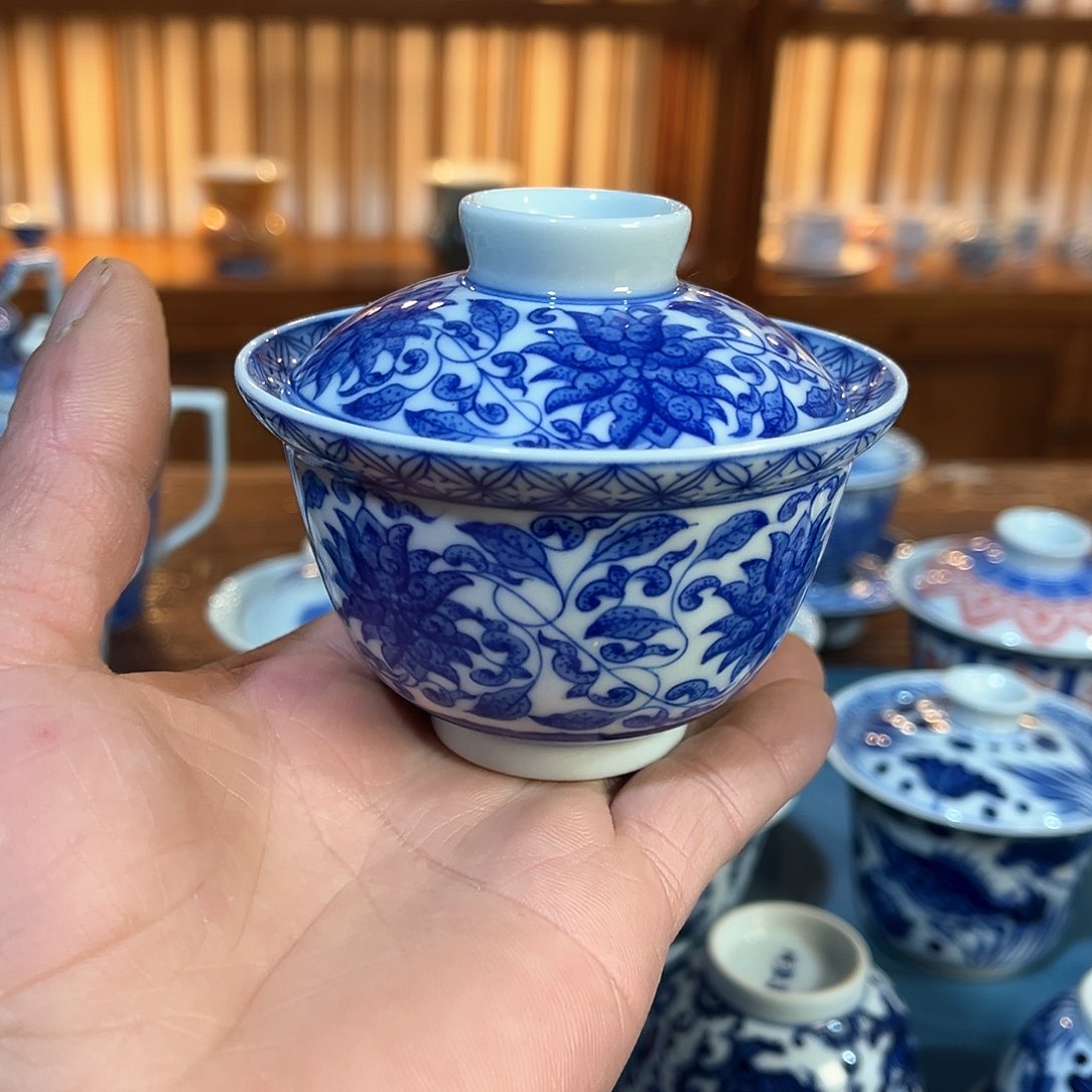 錡镇堂手工手绘盖碗