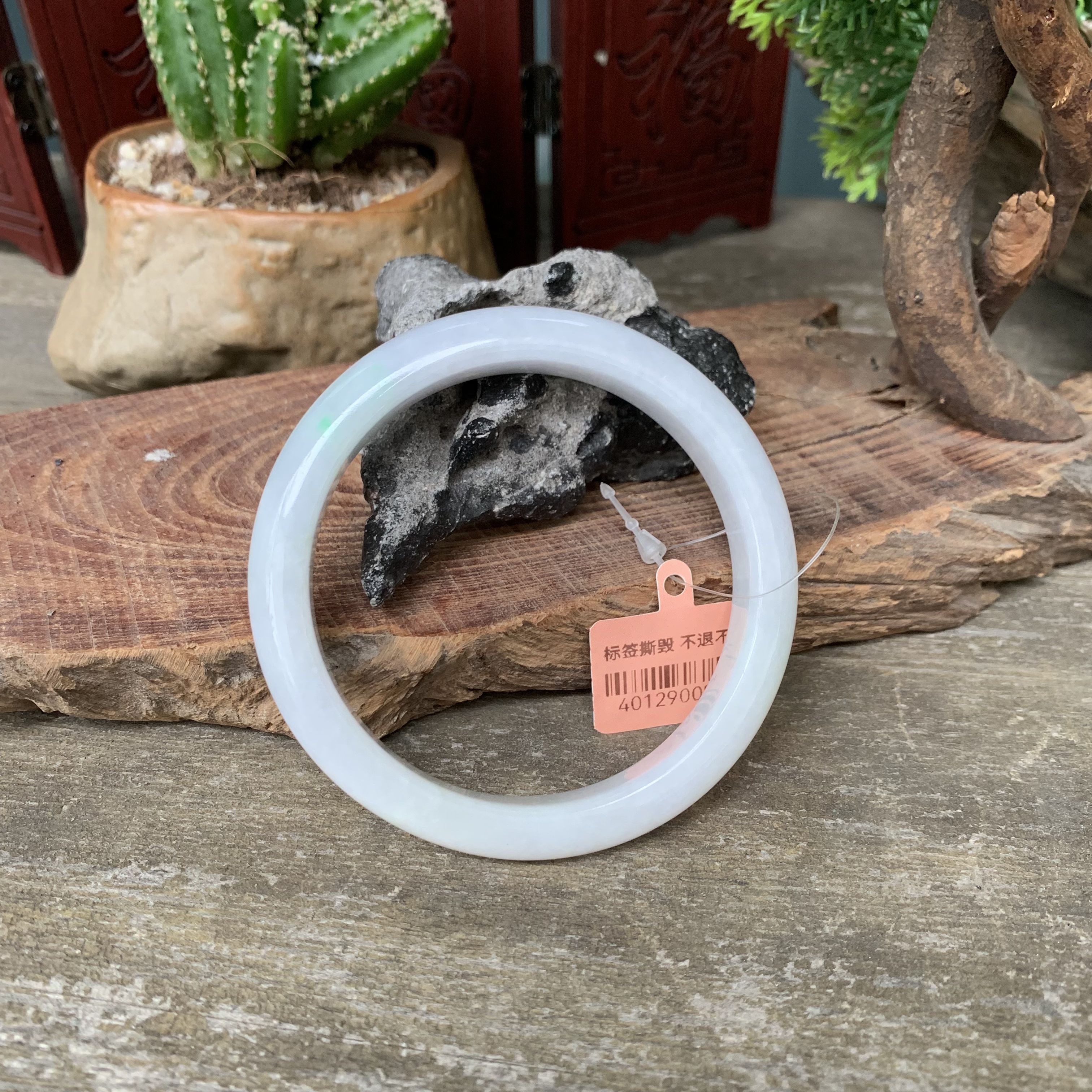 天然a级翡翠手镯56白月光手镯0874天然糯种翡翠手镯白月光翡翠