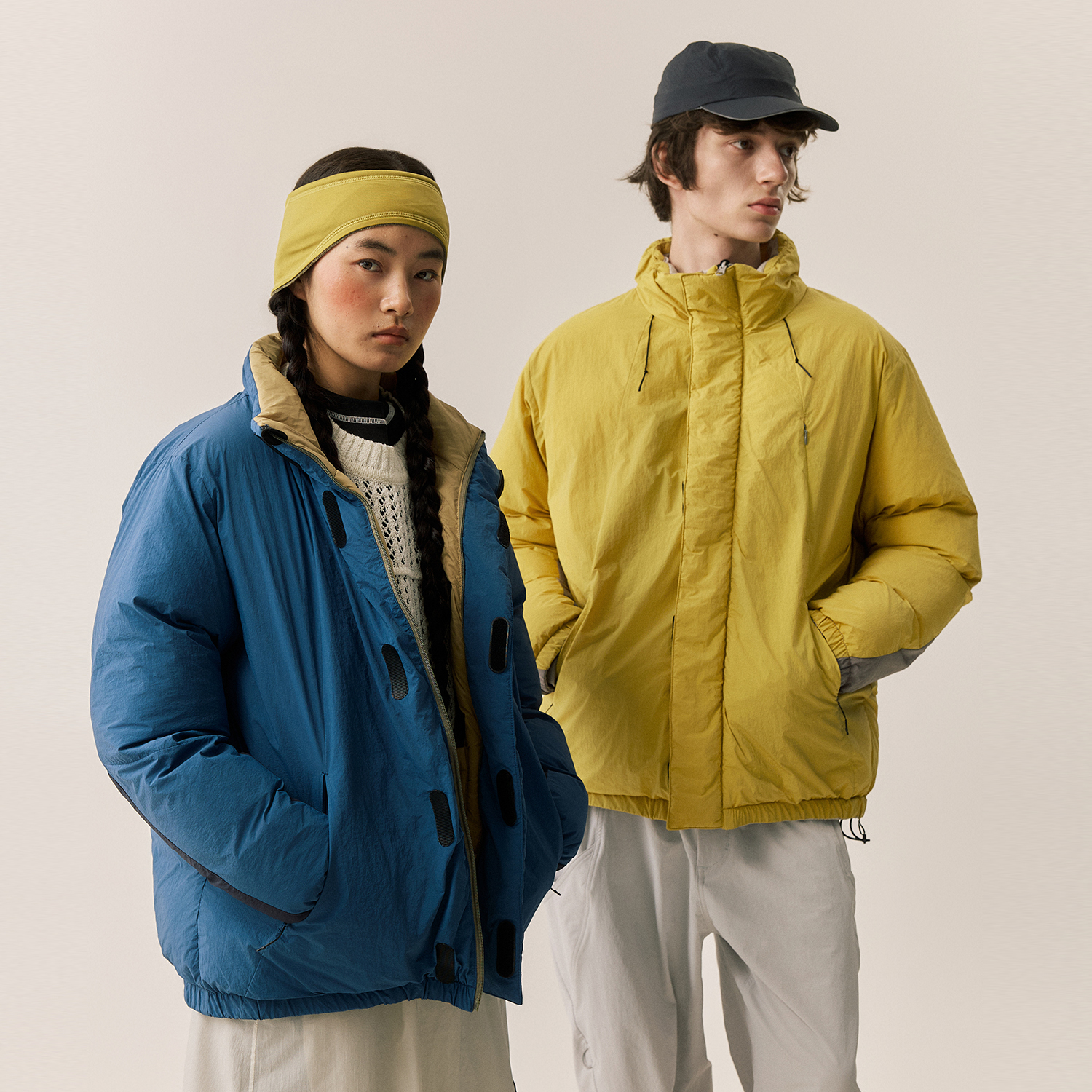 NORYBRAND 24FW简约结构撞色袖双面穿面包服Sugenro棉服外套棉衣