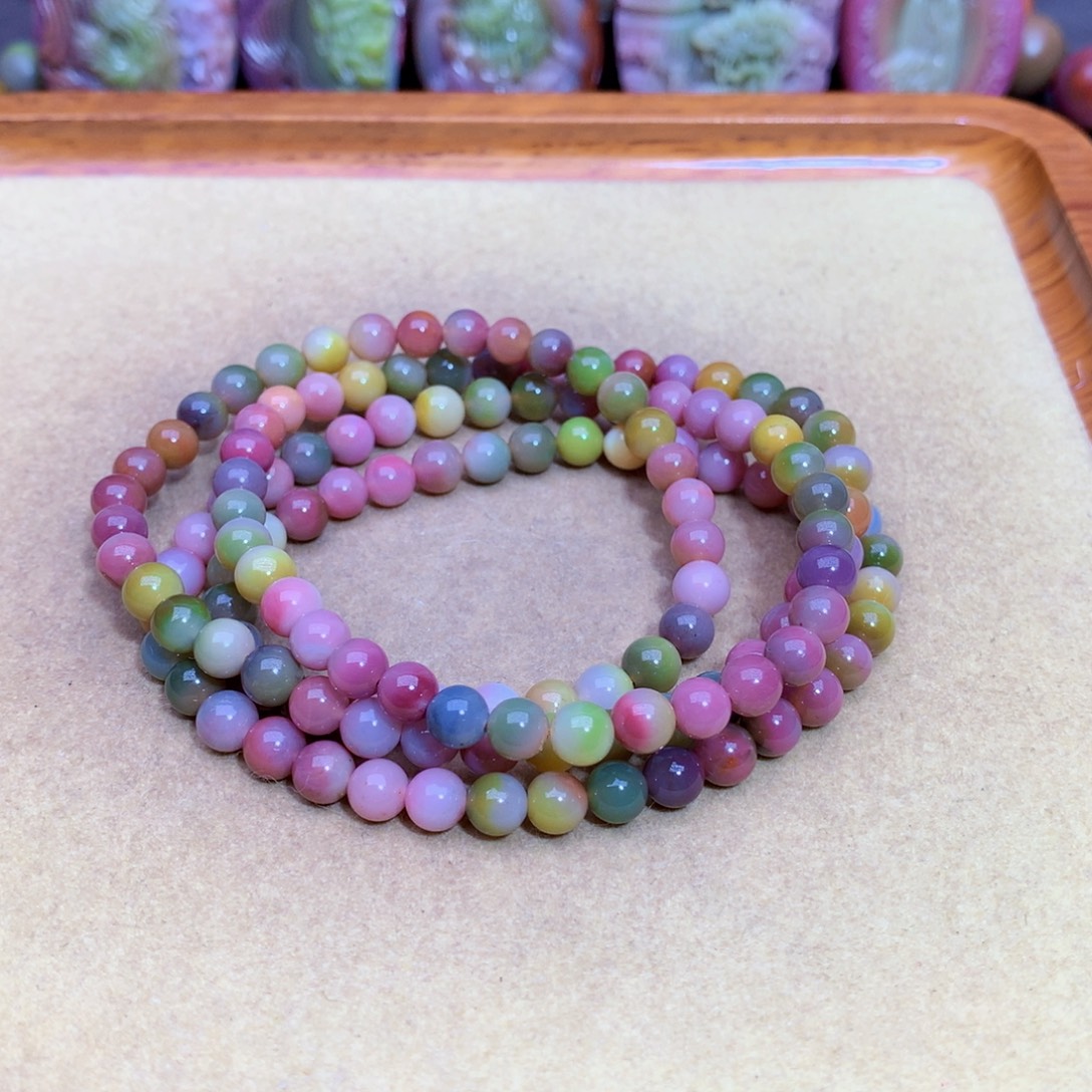 淡***水玛瑙未镶嵌手链盐源