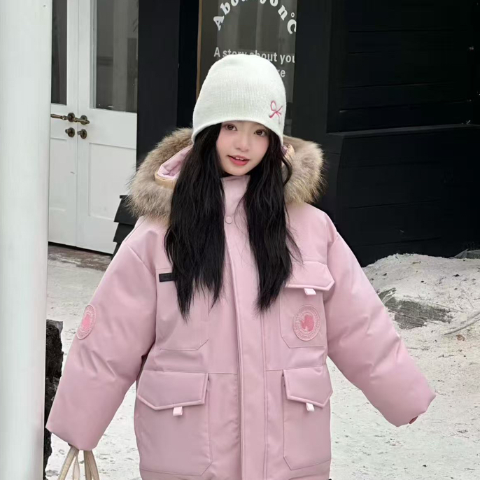 编号拍女童加厚毛毛衣外套冬季保暖连帽