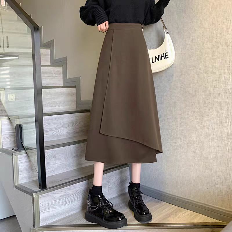 高腰不规则法式半身裙