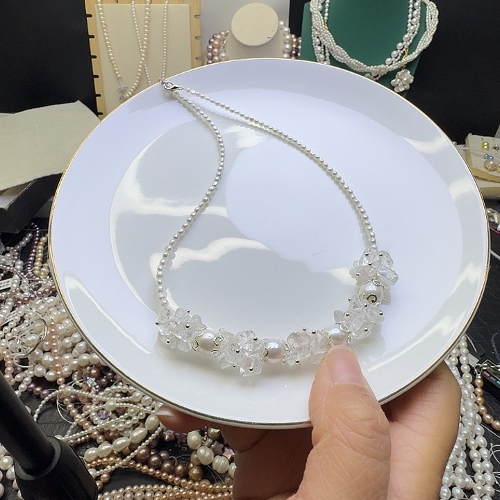 合金耳饰淡水珍珠