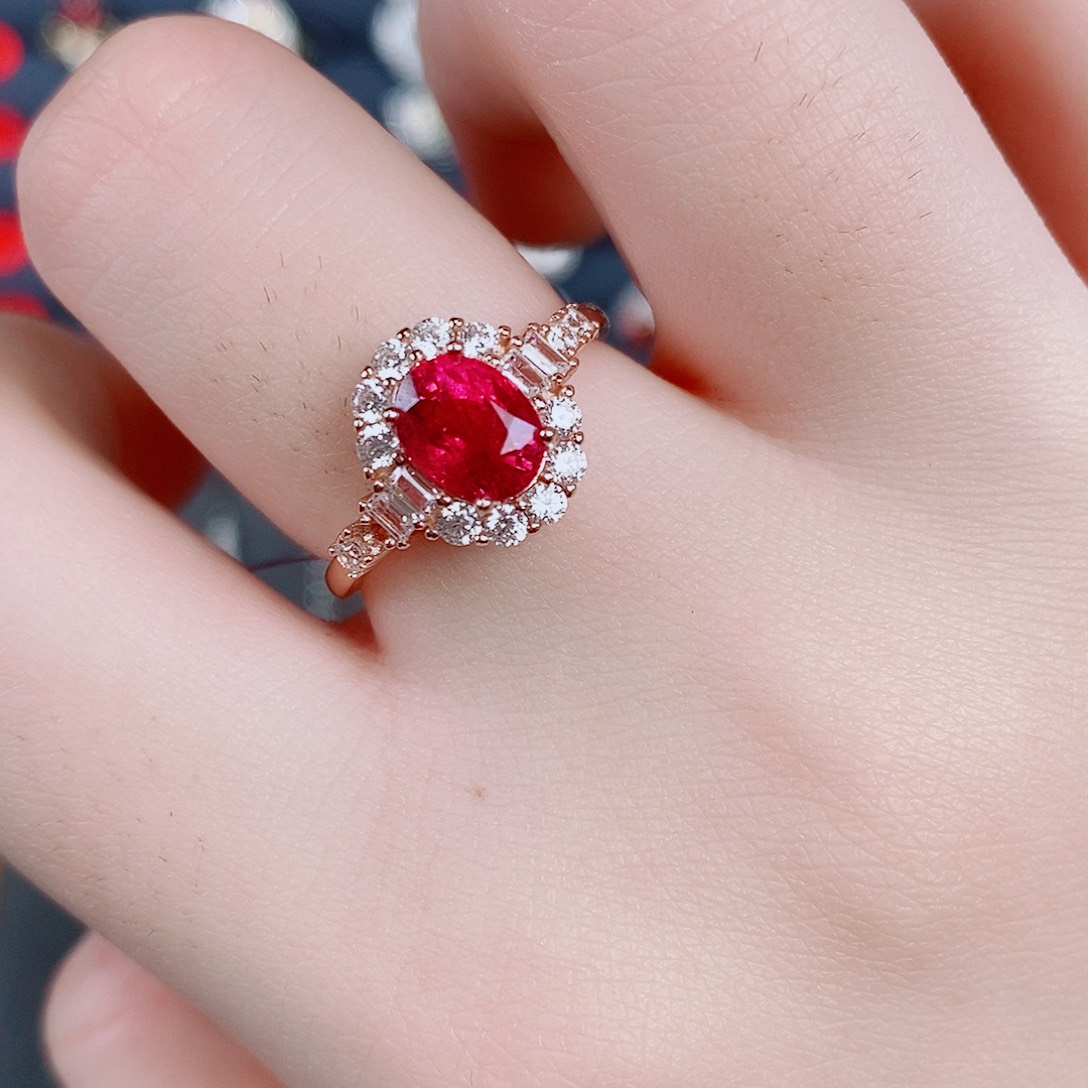 碧玺戒指银S925镶嵌