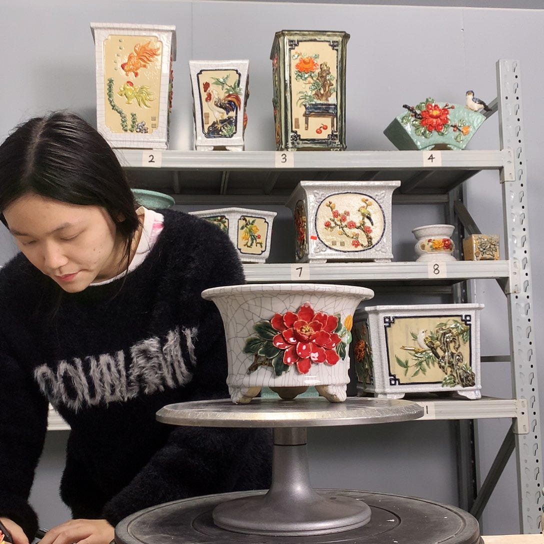 石湾盆实物拍摄盆