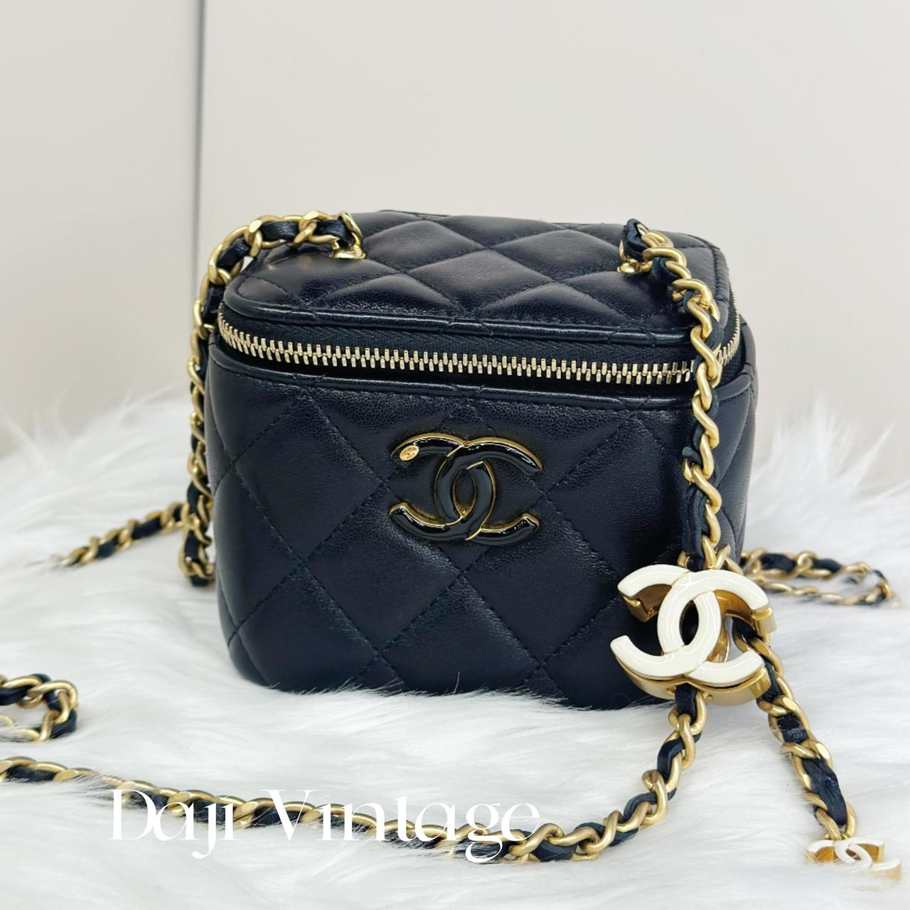 99新 Chanel/香奈儿 大吉中古/Chanel香奈儿黑金24a珐琅扣小盒子