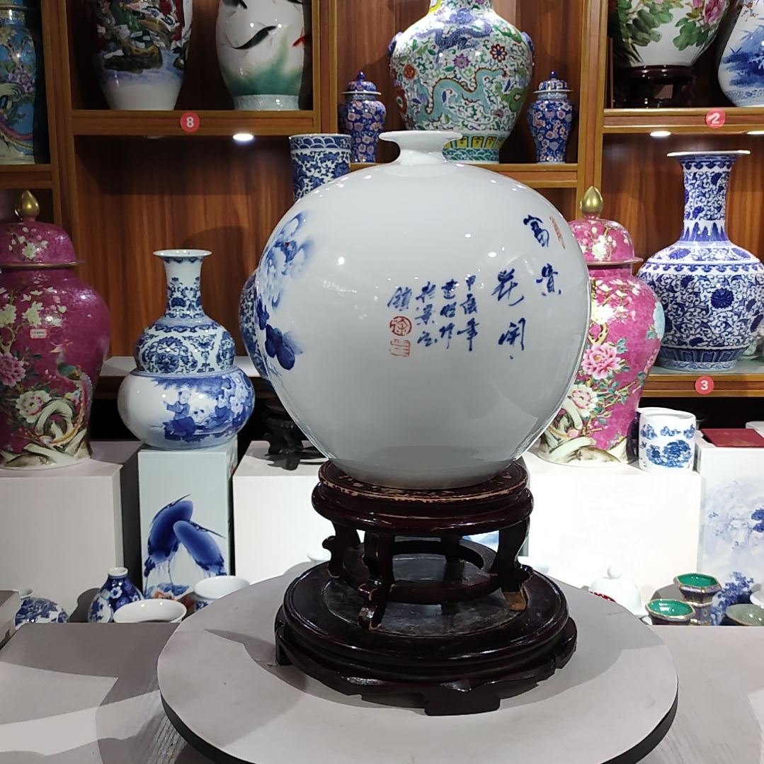 瓶谁****魚景德镇镇陶瓷花瓶