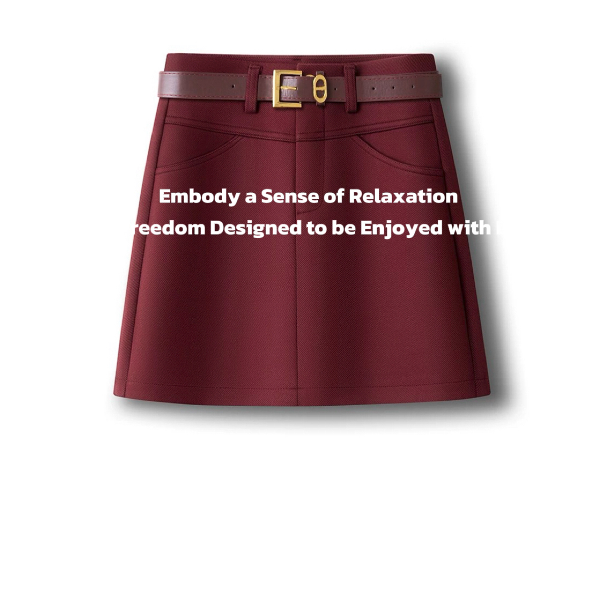 秋冬款磨毛呢子短裙安可拉红女2025新款A字半身裙高腰包臀半身裙