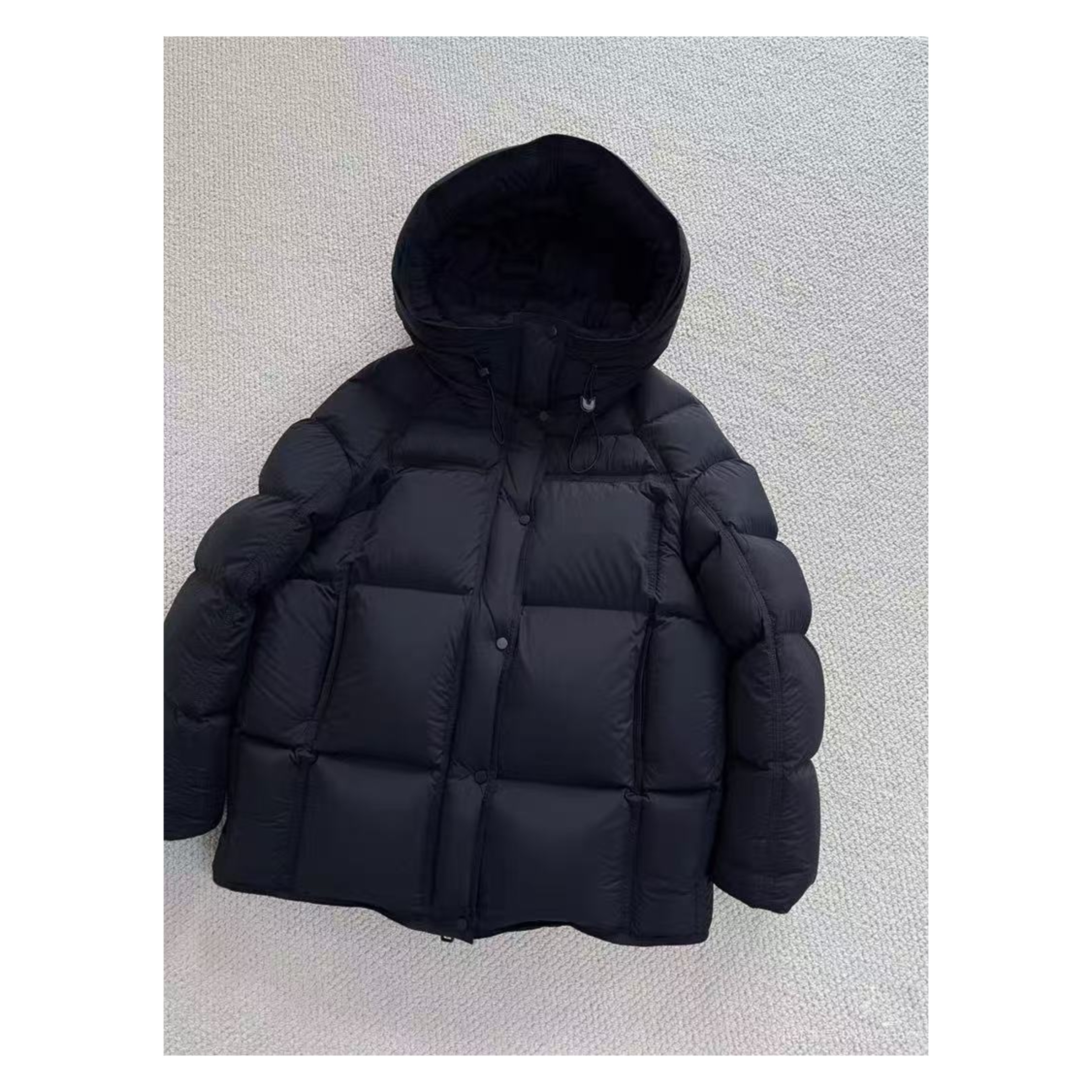 LST S胸108长71豆腐块纯色基础简约连帽面包服羽绒服外套 4160