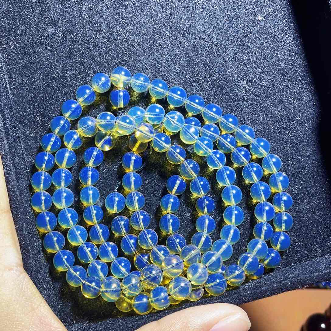 蓝珀裸石未镶嵌异色珀7加108毕业品质
