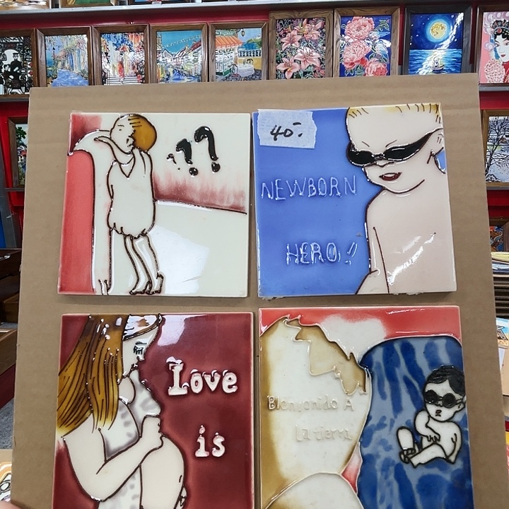 陶瓷板画10/10单瓷片4个一组
