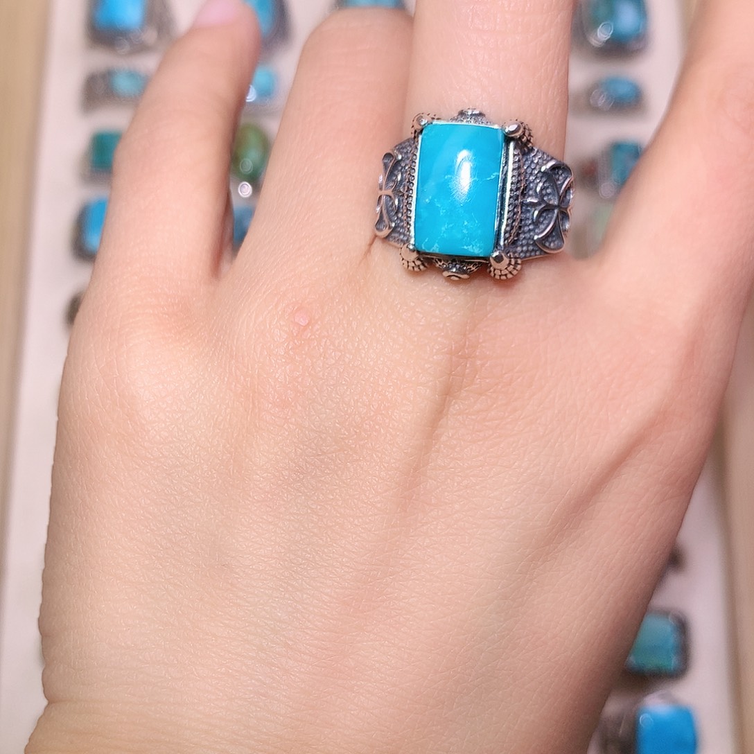 绿松石银S925镶嵌颈饰