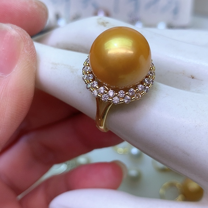 银S925镶嵌耳饰淡水珍珠